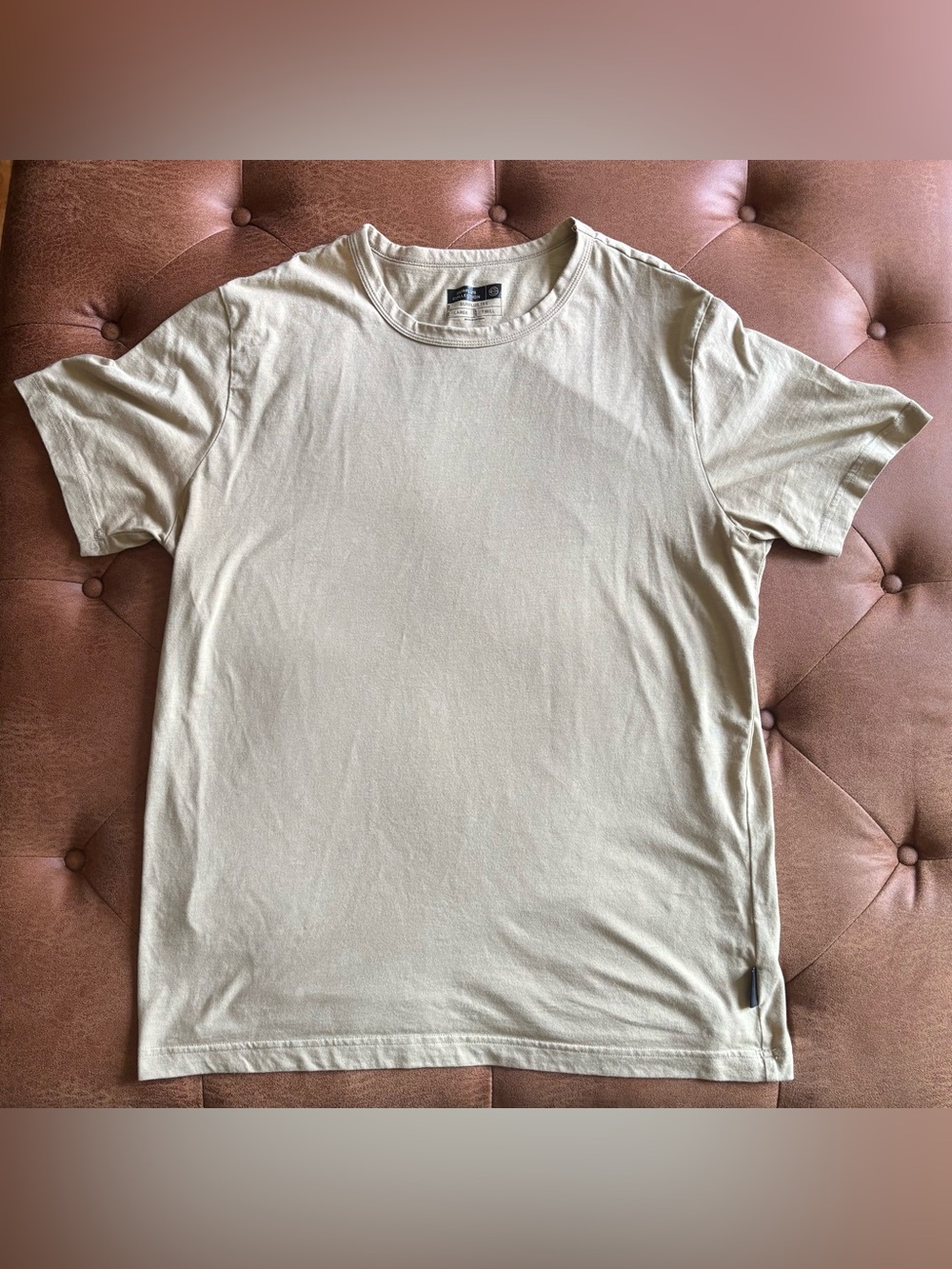 HUCKBERRY - Men's Crewneck T-Shirt in Light Beige - Large - Surplus Collection